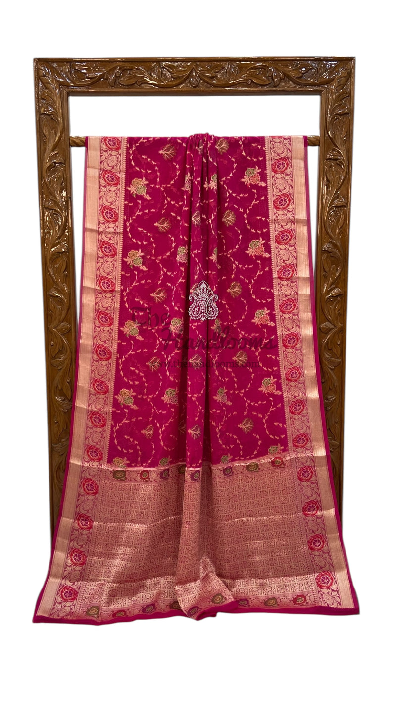 Pure Chiffon Khaddi Banarasi Saree - The Handlooms