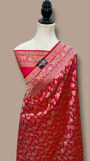 Pure Katan Silk Banarasi Handloom Saree - All over Jaal work - The Handlooms