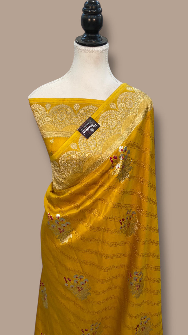 Pure Mushroo Silk Handloom Banarasi Saree - The Handlooms