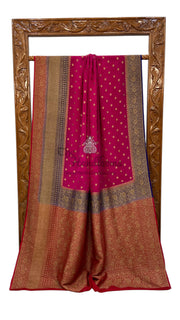 Khaddi Georgette Handloom Banarasi Saree -  Antique zari - The Handlooms