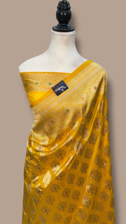 Pure Katan Silk Banarasi Handloom Saree - All over Jaal Work With Meenakari - The Handlooms