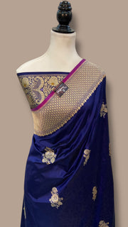 Pure Katan Silk Banarasi Handloom Saree - All over Sona Roopa Kadua motifs - The Handlooms