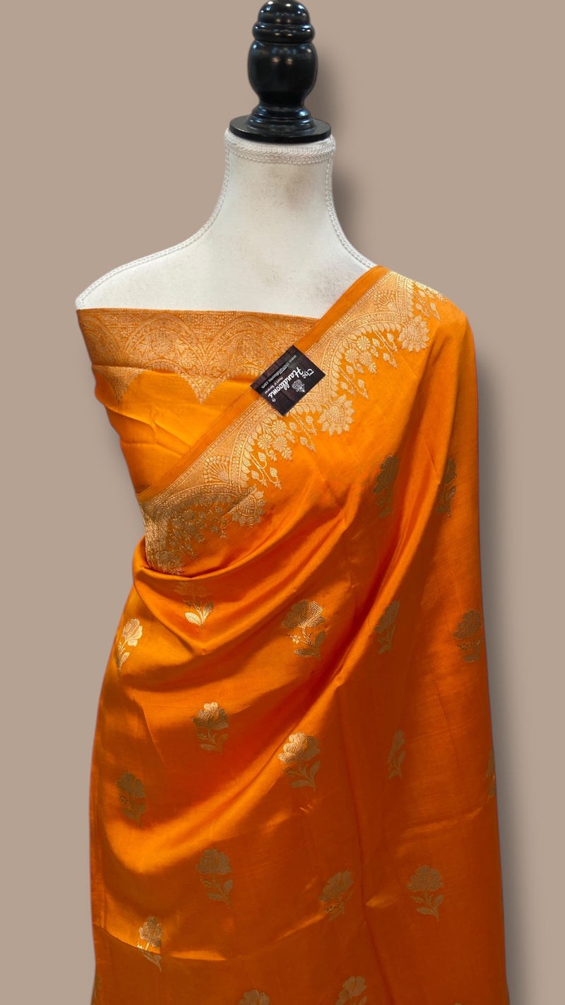 Pure Katan Silk Banarasi Handloom Saree - All over Kadua motifs - The Handlooms