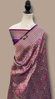 Regal Pure Katan Silk Banarasi Saree – Handwoven Tanchui Brocade - The Handlooms