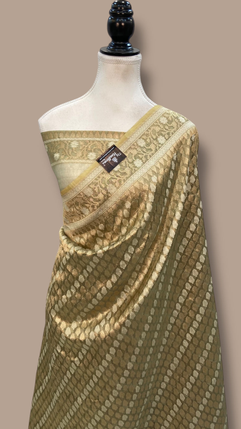 Pure Tissue Reshmi zari Handloom Banarasi Saree - The Handlooms