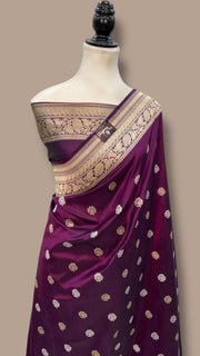 Pure Katan Silk Banarasi Handloom Saree - All over Sona Roopa kadiyal Motifs - The Handlooms