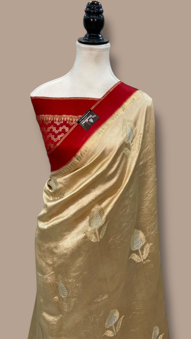 Pure Mango Silk Banarasi Handloom Saree - The Handlooms