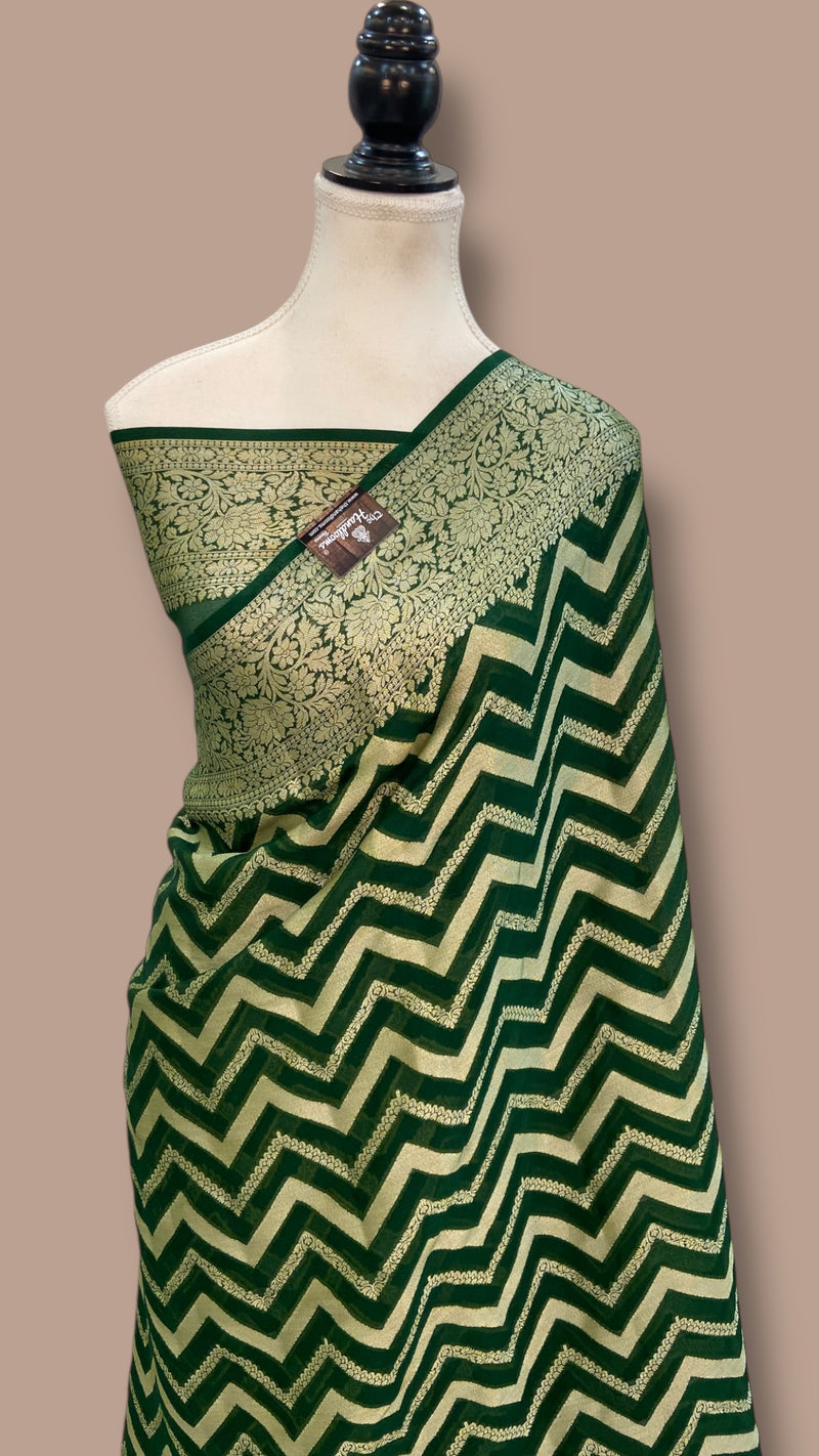 Pure Chiffon Khaddi Banarasi Saree - The Handlooms