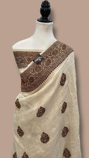 Tussar Georgette Handloom Banarasi Saree - The Handlooms