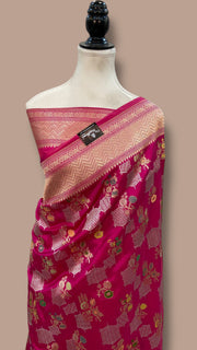 Ektara Pure Katan Silk Banarasi Handloom Saree - All over kadiyal Jaal work - The Handlooms