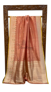 Pure Katan Tissue Silk Handloom Banarasi Saree - All over kadua motifs - The Handlooms