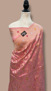 Pure Katan Silk Banarasi Handloom Saree - All over Jaal work With Meenakari - The Handlooms