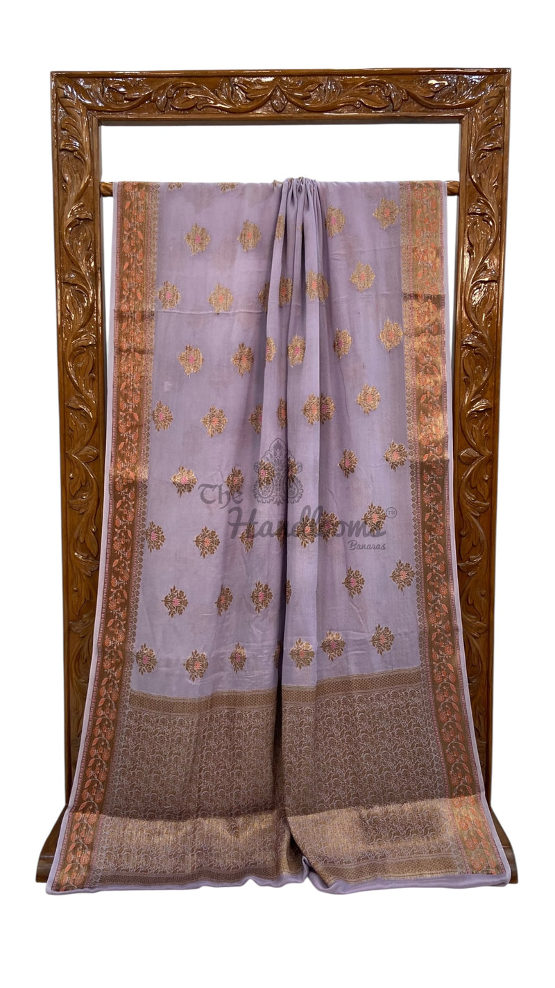 Pure Chiffon Khaddi Banarasi Saree - The Handlooms