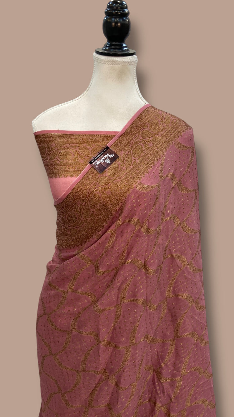Pure Chiffon Khaddi Banarasi Saree - The Handlooms