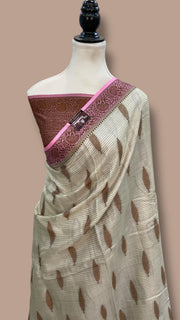 Pure Tussar Silk Handloom Banarasi Saree - The Handlooms