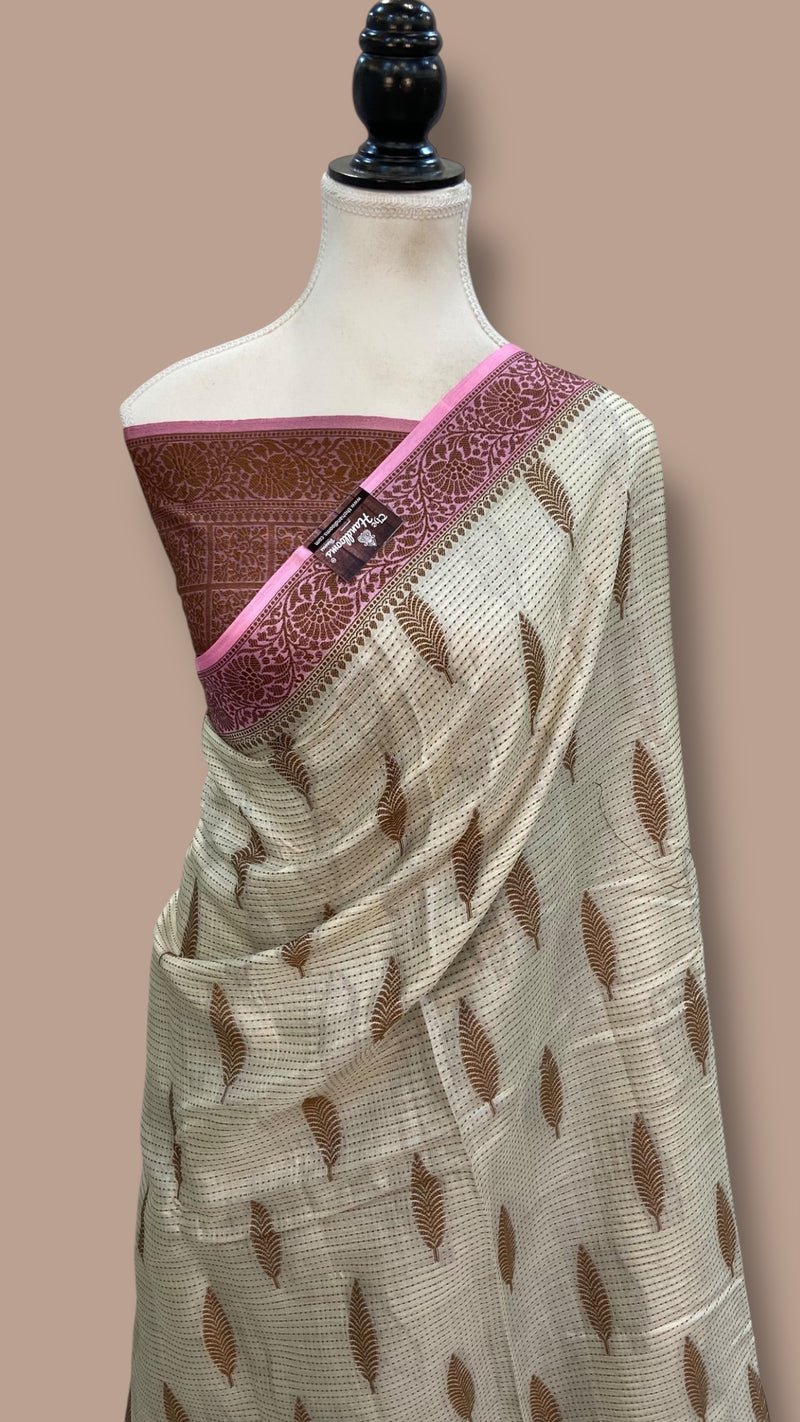 Pure Tussar Silk Handloom Banarasi Saree - The Handlooms