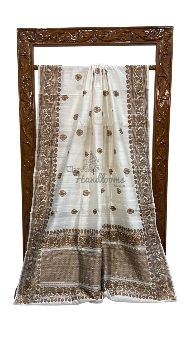 Pure Tussar Silk Handloom Banarasi Saree - The Handlooms