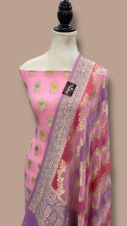 Khaddi Georgette Banarasi Dress material Water Zari - The Handlooms