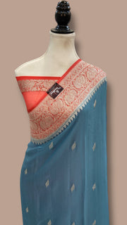 Pure Georgette Handloom Banarasi Saree - The Handlooms