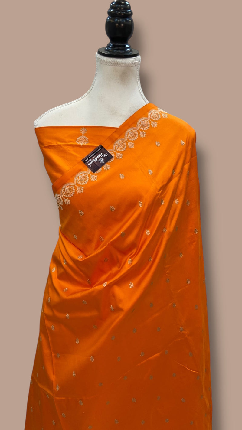 Pure Katan Silk Banarasi Handloom Saree - All Over Kadua Motifs - The Handlooms