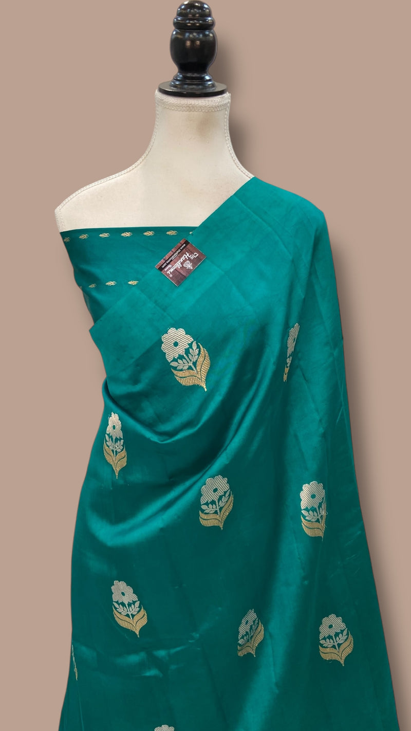 Pure Katan Silk Banarasi Handloom Saree - All over Kadua motifs - The Handlooms