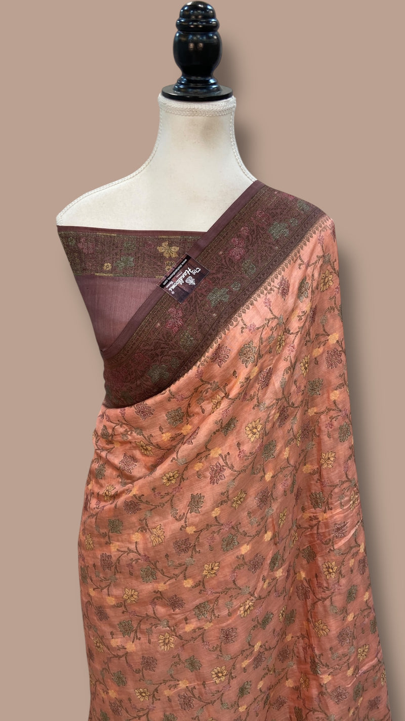 Pure Butter Crepe Banarasi Saree - The Handlooms