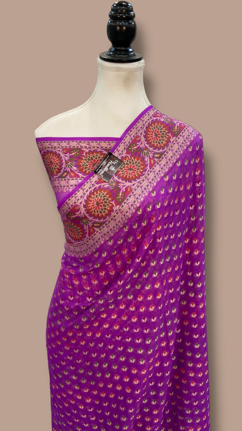 Pure Chiffon Khaddi Banarasi Saree - The Handlooms