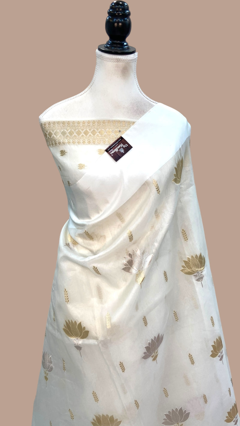 Pure Kora Handloom Banarasi Saree - The Handlooms
