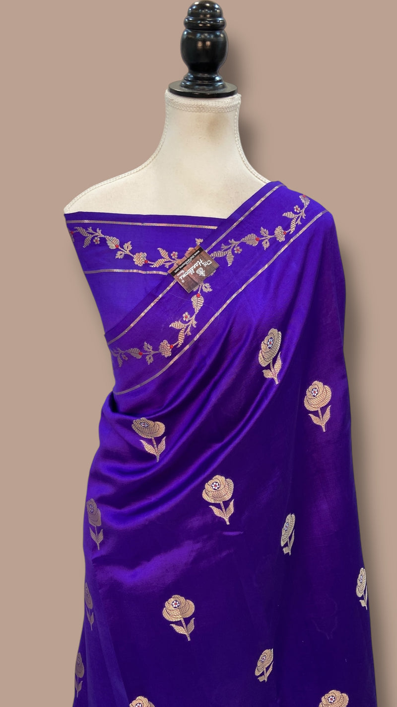 Pure Mango Silk Banarasi Handloom Saree - The Handlooms
