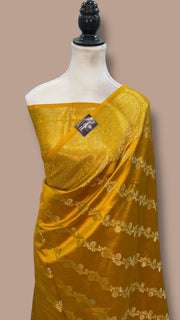 Pure Mango Silk Banarasi Handlokom Saree - The Handlooms