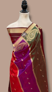 Pure Katan Silk Banarasi Handloom Saree - Rangkat - The Handlooms