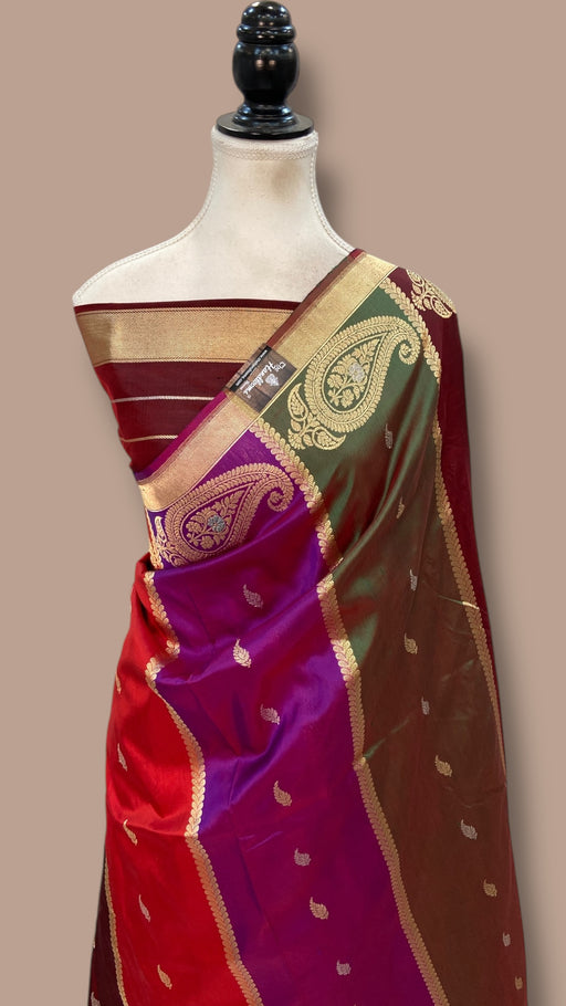 Pure Katan Silk Banarasi Handloom Saree - Rangkat - The Handlooms