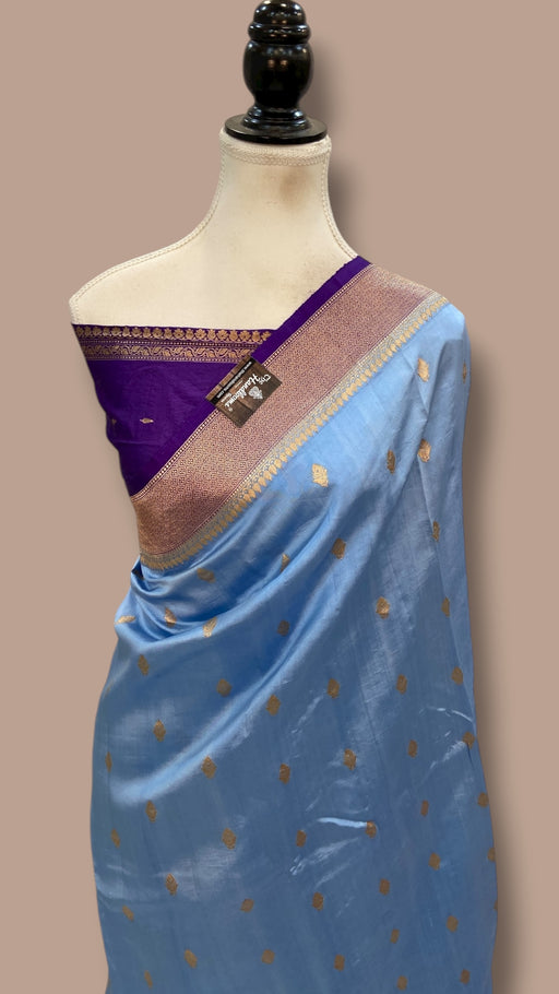 Pure Katan Silk Banarasi Handloom Saree - All over Kadua motifs - The Handlooms