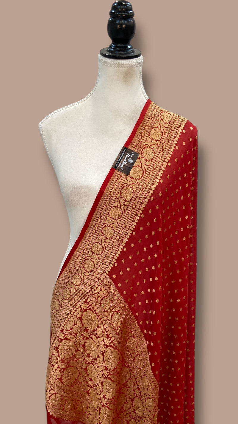 Pure Khaddi Georgette Handloom Dupatta