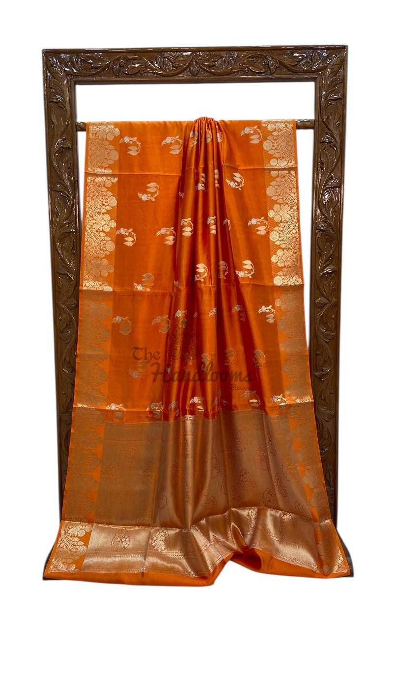 Pure Mango Silk Banarasi Handlokom Saree - The Handlooms