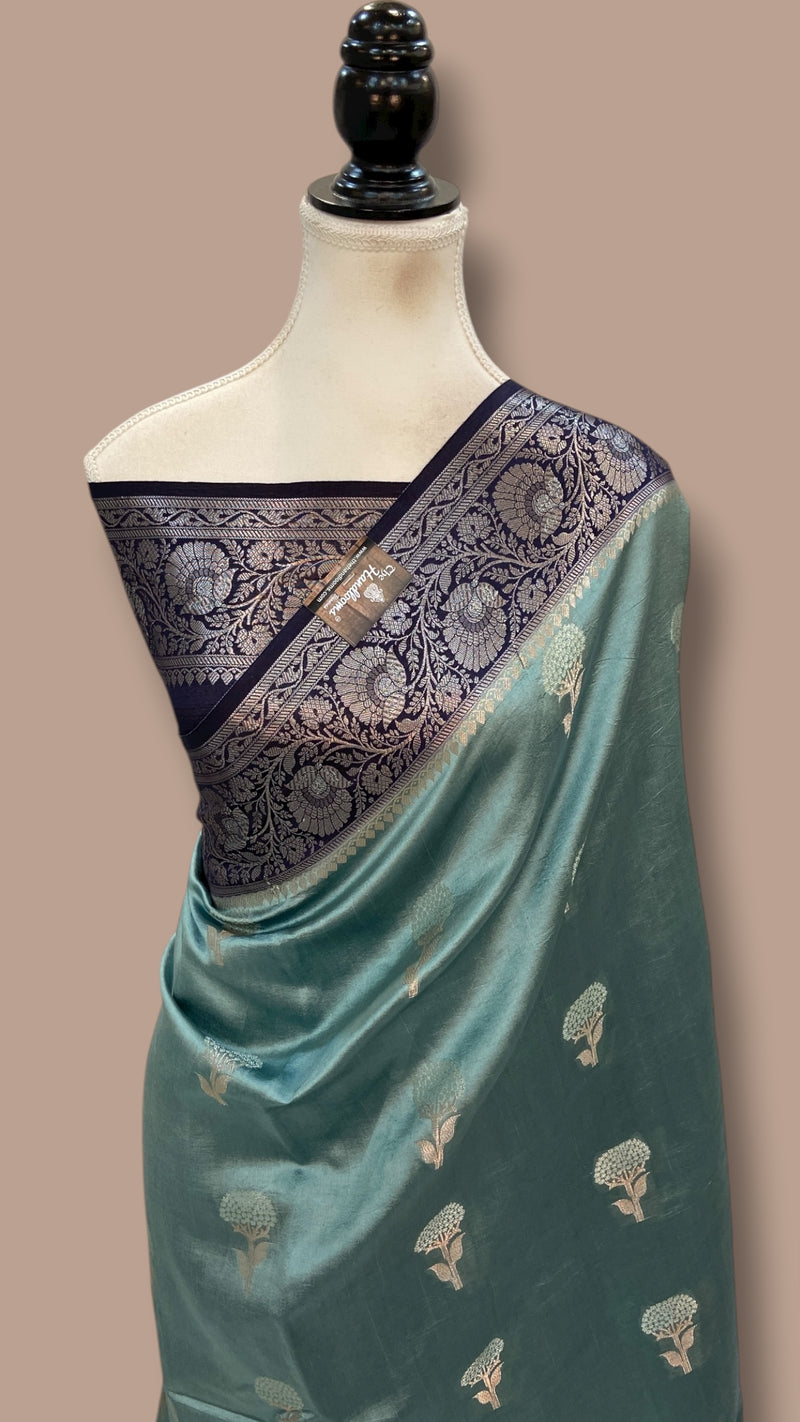 Pure Chiniya Silk Khaddi Handloom Banarasi Saree - The Handlooms