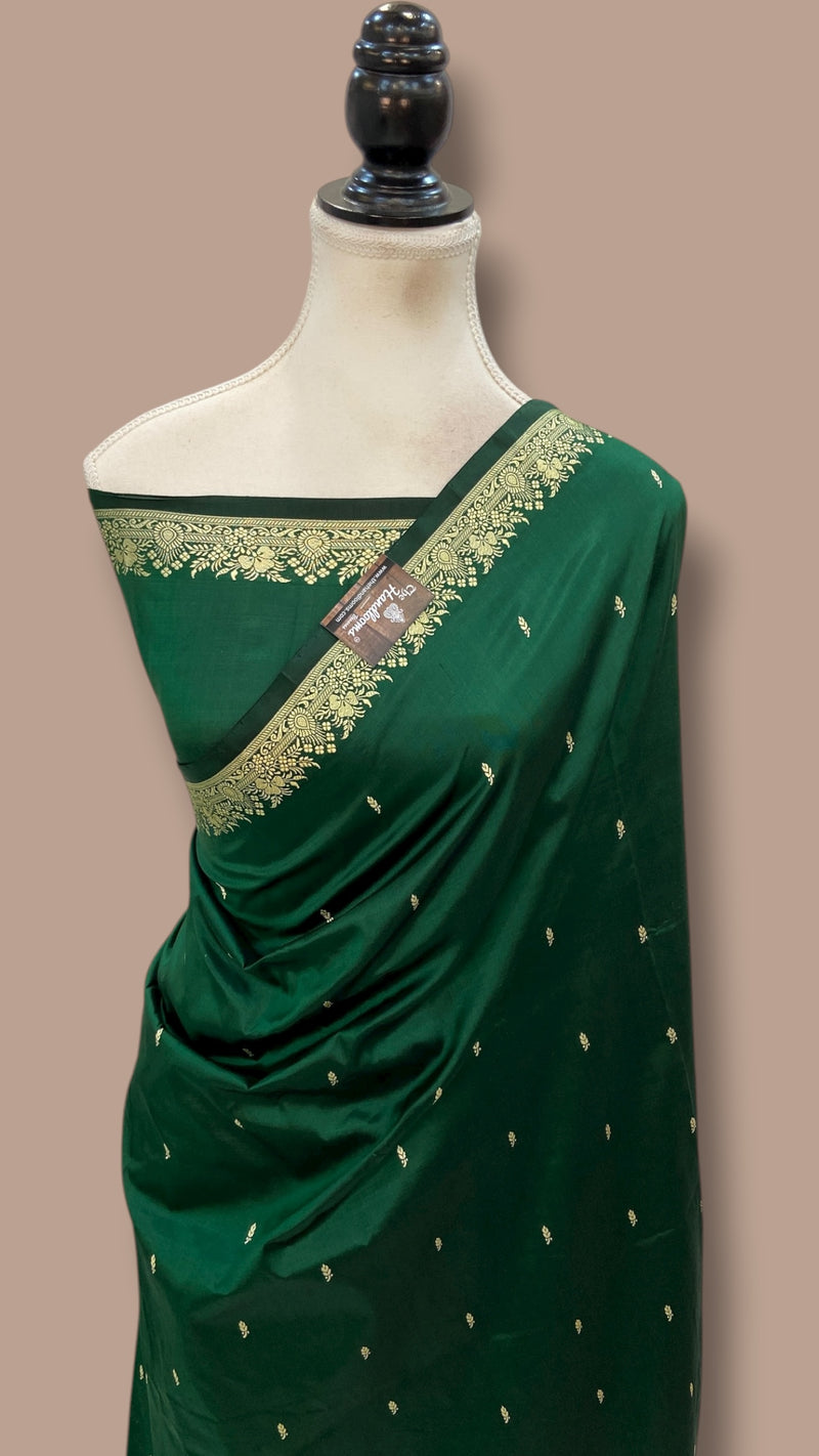 Pure Katan Silk Reshmi Zari Banarasi Handloom Saree - The Handlooms