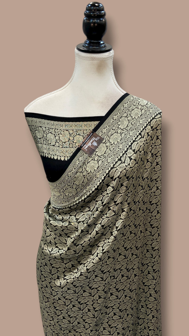 Khaddi Georgette Handloom Banarasi Saree - Tanchui Brocade - The Handlooms