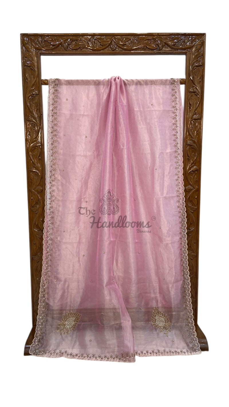 Pure Kora Tissue Handloom Banarasi Saree - Handwork - The Handlooms