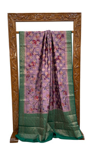Pure Chiniya Silk Handloom Banarasi Saree Digital Print - The Handlooms