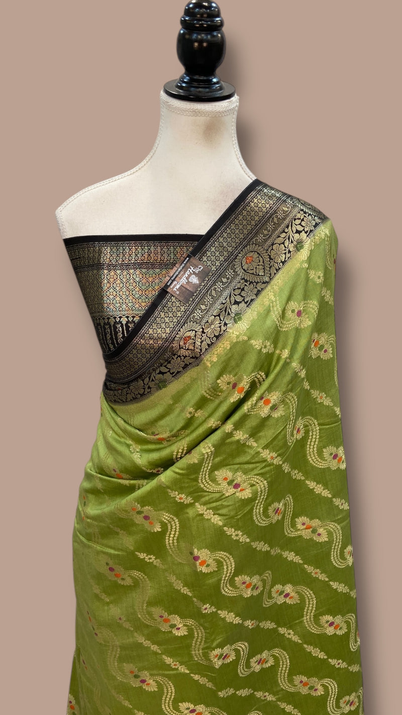 Pure Chiniya Silk Handloom Banarasi Saree - The Handlooms