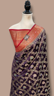 Pure Dupion Silk Banarasi Saree - The Handlooms