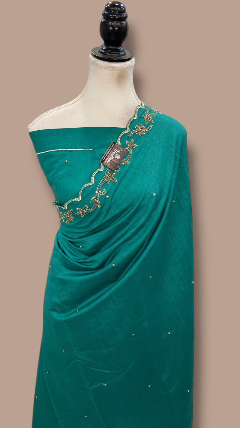 Pure Moonga Georgette Handloom Banarasi Saree With Handwork