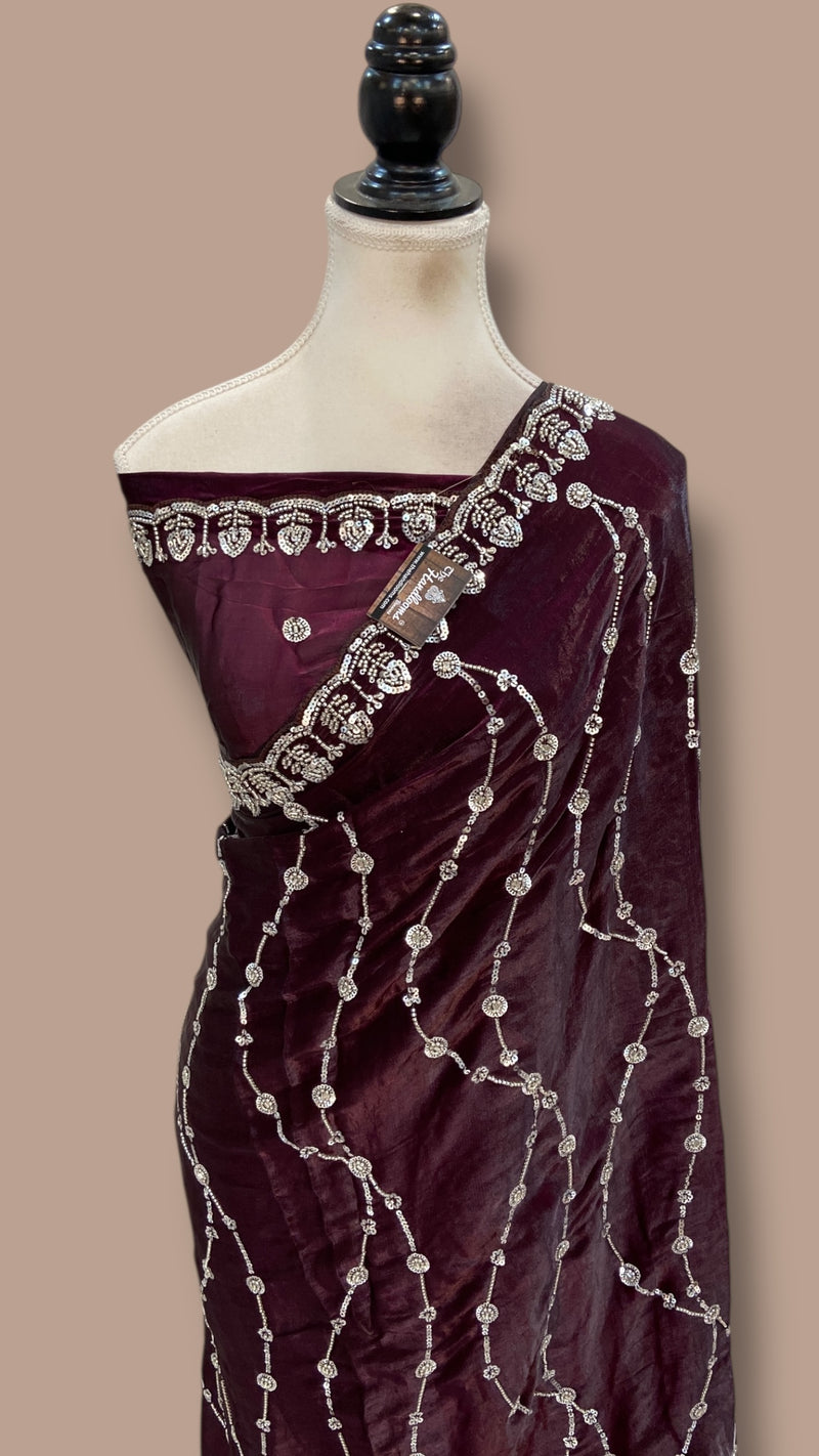 Tissue Silk Banarasi Saree With Handwork