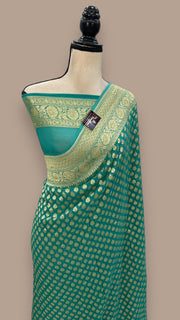 Pure Khaddi Georgette Banarasi Saree -  Gold zari - The Handlooms