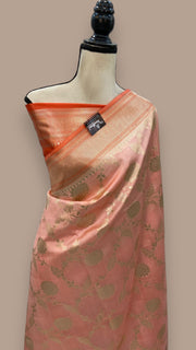 Pure Dupion Silk Banarasi Saree - Gold Zari - The Handlooms