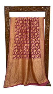 Khaddi Georgette Banarasi Saree - Gold zari - The Handlooms