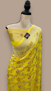 Khaddi Georgette Handloom Banarasi Saree - The Handlooms