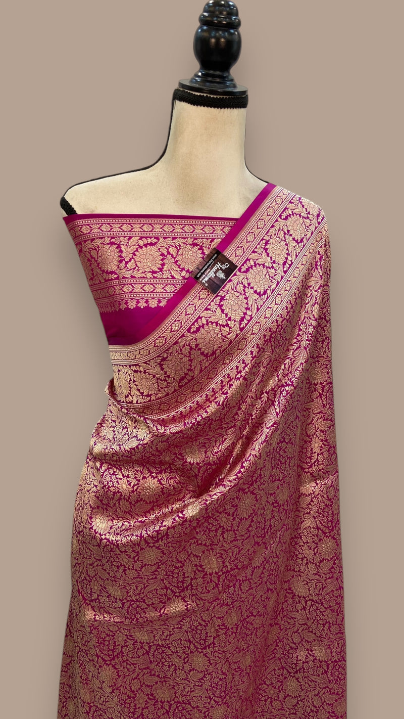 Pure Katan Silk Banarasi Handloom Saree - Tanchui Brocade - The Handlooms