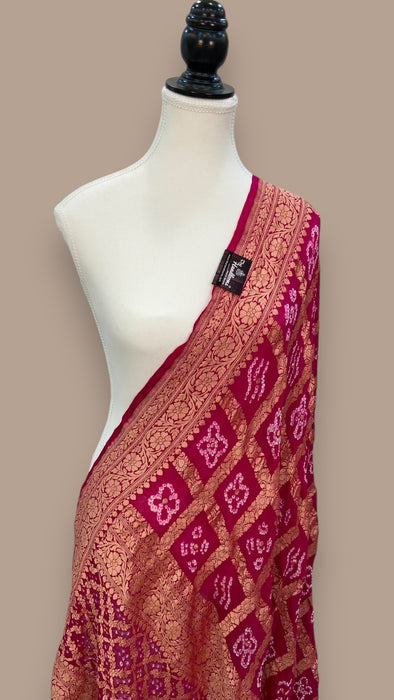 Pure Georgette Banarasi Bandhej Handloom Dupatta